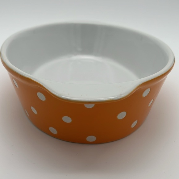 Signatures Housewares Oval Orange Polka Dot Baking Dish 13.5"x8.75"x4" - Picture 3 of 14